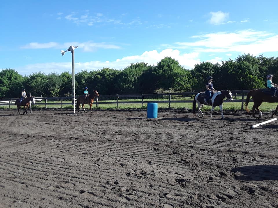 Camp kids in the arena